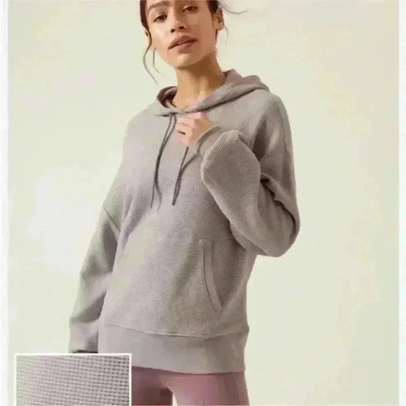 Athleta Light Purple Balance Waffle Knit Pullover Hoodie Women’s Size Small - Picture 1 of 8